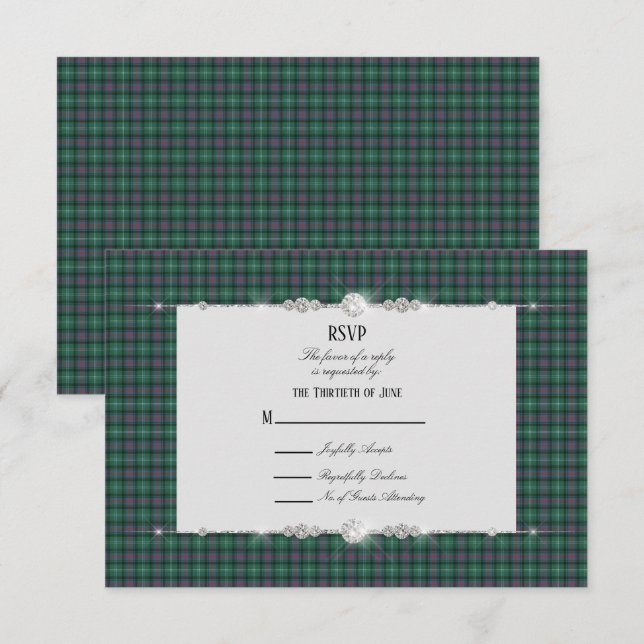 Sutherland Scottish Tartan UAWG RSVP Karte (Vorne/Hinten)