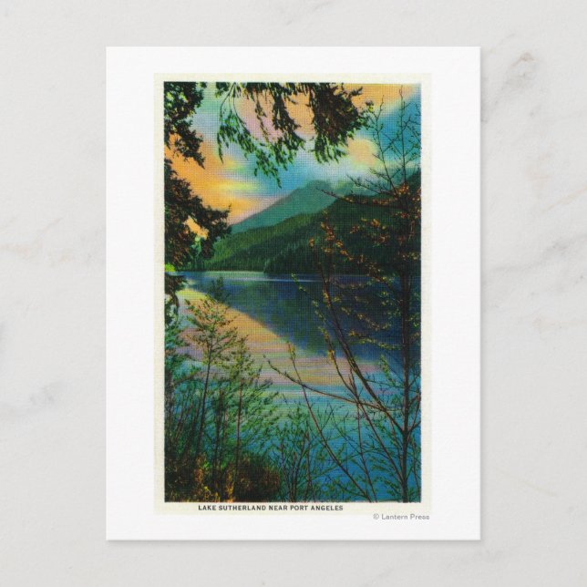 Sutherland-See New Port Angeles, WA Postkarte (Vorderseite)