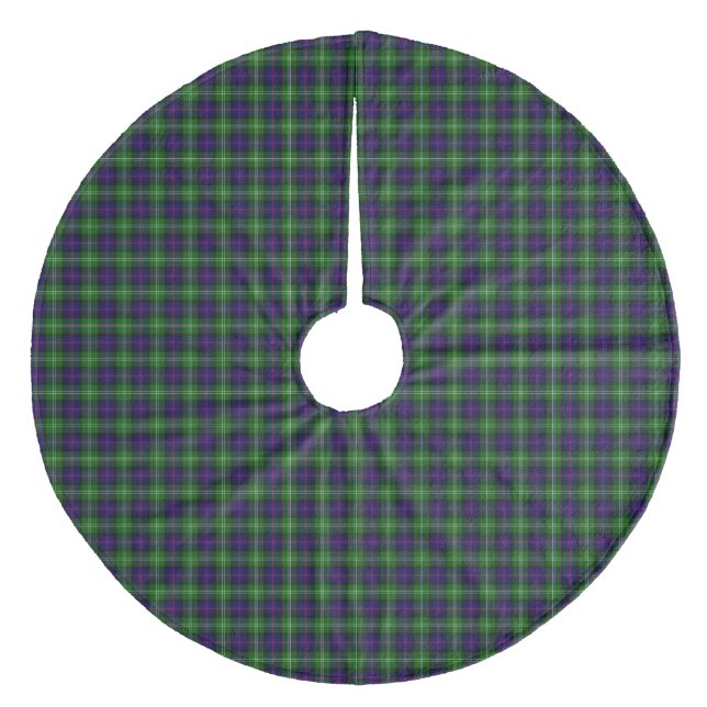 Sutherland Tartan Blau kariert Fleece Weihnachtsbaumdecke (Vorderseite)