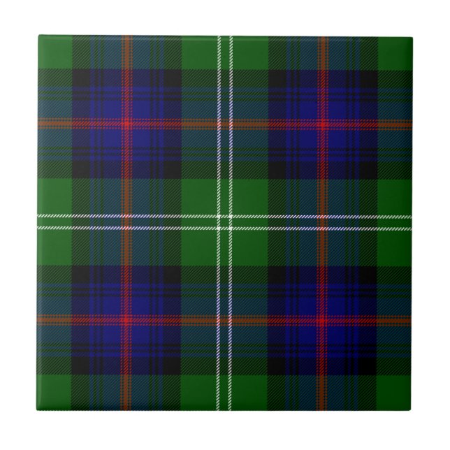 Sutherland Tartan Blau kariert Fliese (Vorderseite)