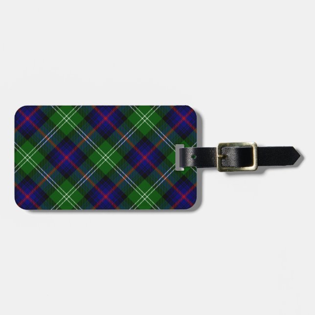 Sutherland Tartan Blau kariert Gepäckanhänger (Vorderseite horizontal)