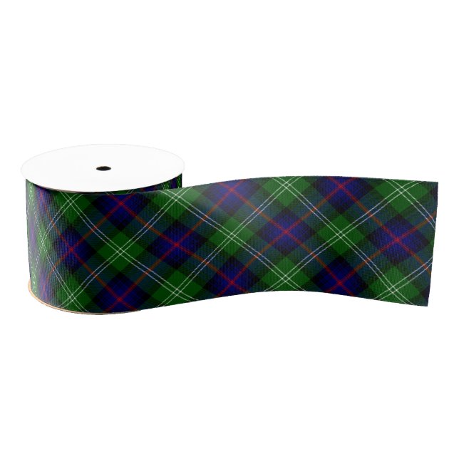 Sutherland Tartan Blau kariert Ripsband (Spule)
