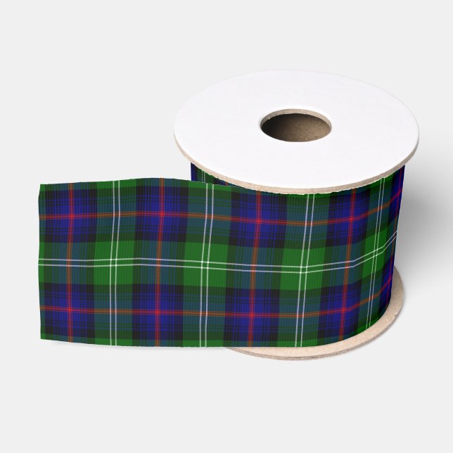 Sutherland Tartan Blau kariert Ripsband (Spule)