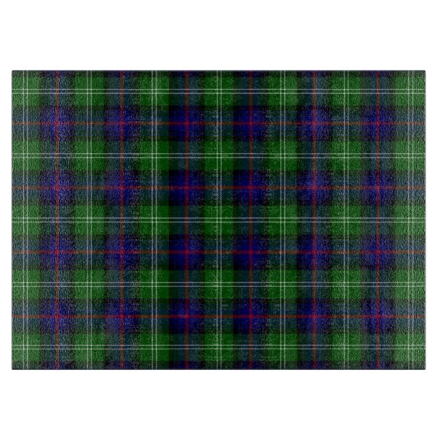 Sutherland Tartan Blau kariert Schneidebrett (Vorderseite)