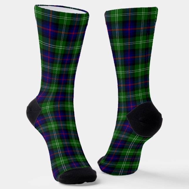 Sutherland Tartan Blau kariert Socken (Gewinkelt)
