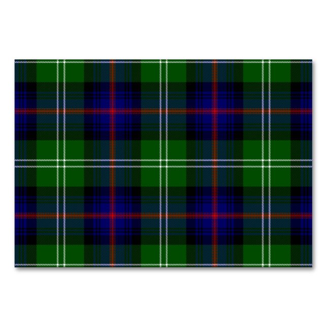Sutherland Tartan Blau kariert Tischnummer (Vorderseite)