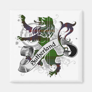 Sutherland Tartan Lion Magnet