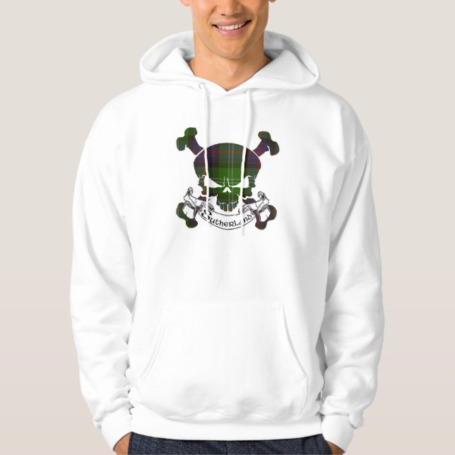 Sutherland Tartan-Schädel Hoodie (Vorderseite)