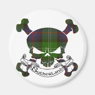 Sutherland Tartan-Schädel Magnet