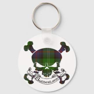 Sutherland Tartan Skull Schlüsselanhänger