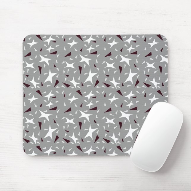 Sutil Geometry: Stars & Triangles – Grau Mousepad (Mit Mouse)