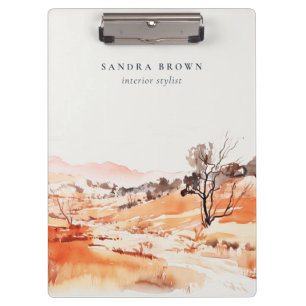 Sutle Blush Orange Aquarell-Waldberg  Klemmbrett