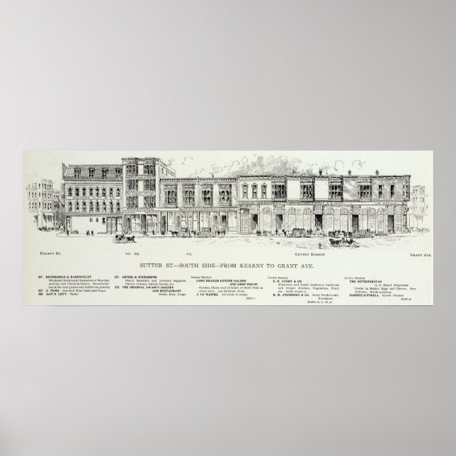 Sutter Süd Kearny und Grant Poster (Vorne)