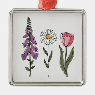 Suttil Anti-Trump - Foxglove Daisy Tulip III Ornament Aus Metall