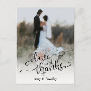 Suttil, elegante Hochzeit Liebe und Dankbarkeit Postkarte