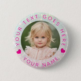 Suttle Glitter Benutzerdefiniertes Foto & Text Button