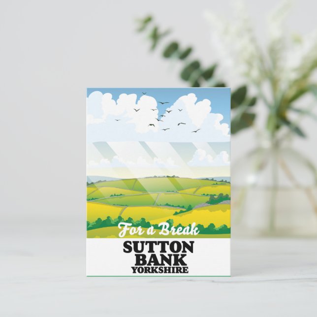 Sutton Bank yorkshire Reiseplakat Postkarte (Stehend Vorderseite)