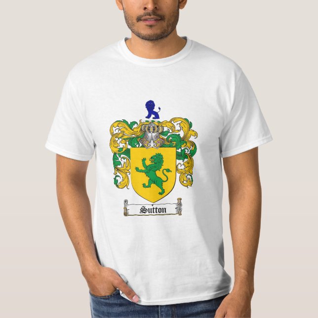 Sutton Familienwappen - Sutton Wappen T-Shirt (Vorderseite)