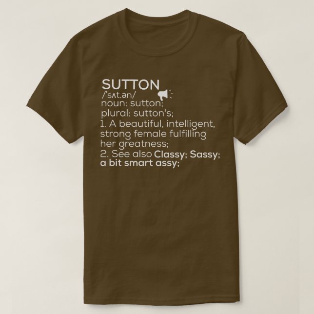 Sutton Name Sutton Definition Sutton weibliche Bez T-Shirt (Design vorne)