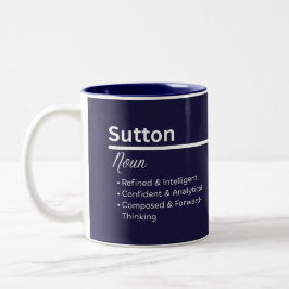 Sutton Personalisierter Name Kaffeebecher Zweifarbige Tasse