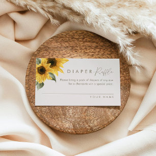 SUTTON Sunflower Diaper Raffle Ticket Begleitkarte