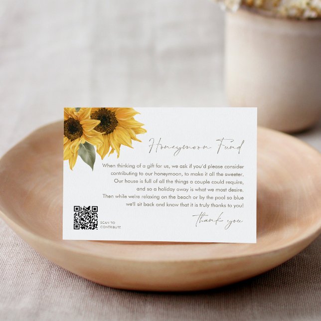 SUTTON Sunflower Wedding Honeymoon QR-Code Begleitkarte (Von Creator hochgeladen)