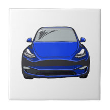 SUV-Fahrzeug mit blauer elektrischer Energie Zeich