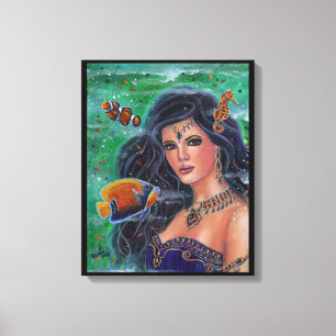 Suvarna mermaid art by Renee L. Lavoie Leinwanddruck