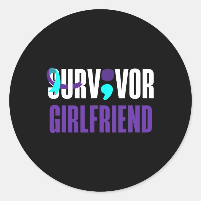 Suvidor Girlfriend Support Suizidprävention Awar Runder Aufkleber (Vorderseite)