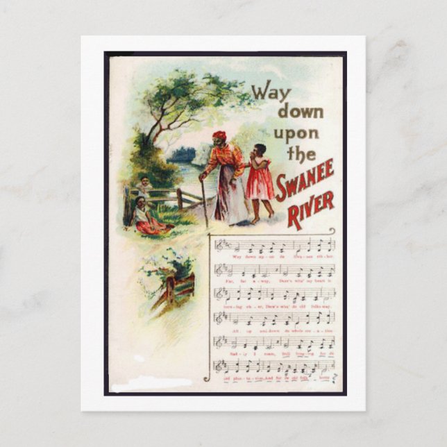 Suwannee River Black Americana Vintage Postkarte (Vorderseite)