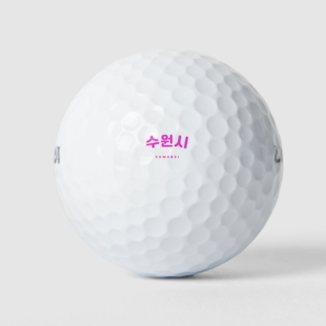 Suwonsi Pink Südkorea Hangul Golfball (Vorderseite)
