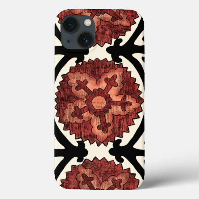 Suzani Art-dekoratives Blumenmuster Case-Mate iPhone Hülle (Rückseite)