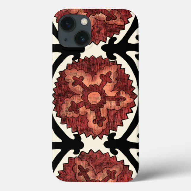 Suzani Art-dekoratives Blumenmuster Case-Mate iPhone Hülle (Rückseite)