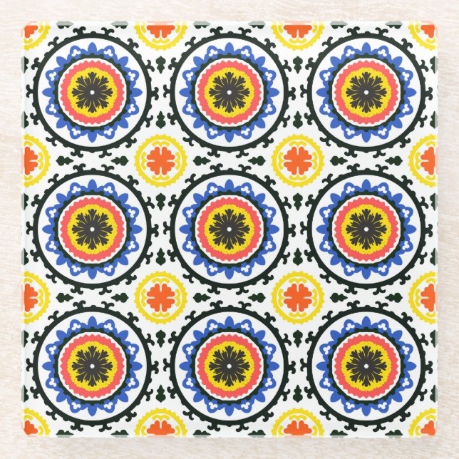 Suzani Muster Glasuntersetzer (Vorderseite)