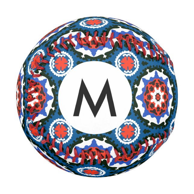 Suzani Muster mit feinem Ornament Baseball (Vorderseite Links)