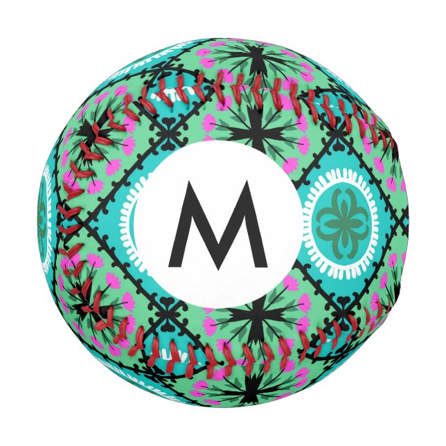 Suzani Muster mit usbekischen und kasachischen Mot Baseball (Vorderseite Links)