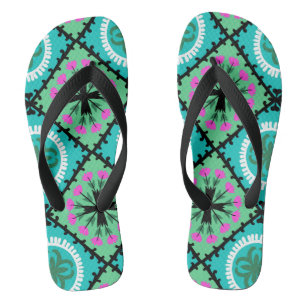 Suzani-Muster mit usbekischen und kasachischen Mot Flip Flops