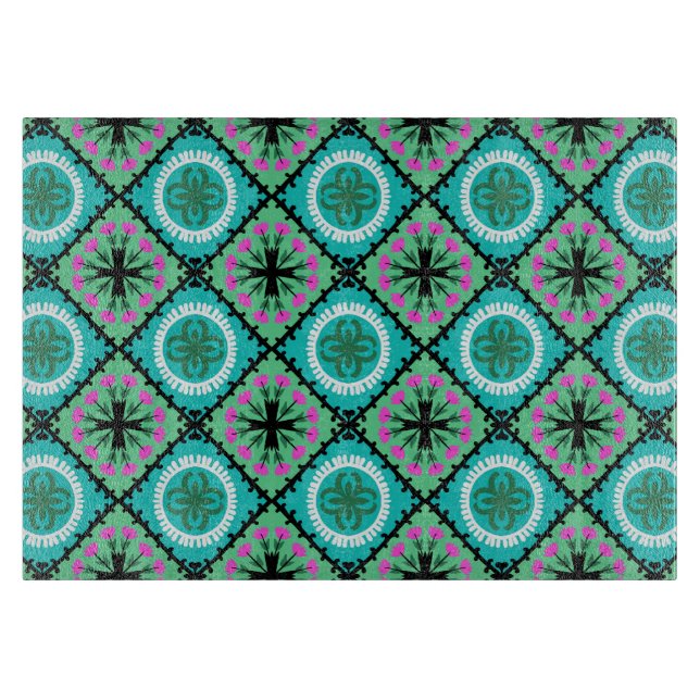 Suzani Muster mit usbekischen und kasachischen Mot Schneidebrett (Vorderseite)