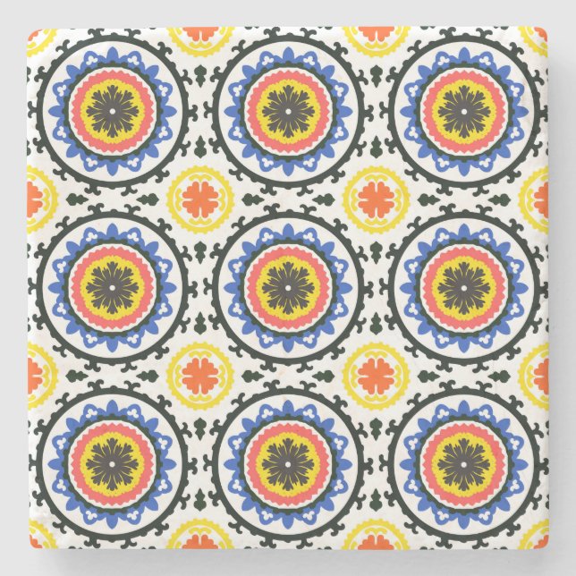 Suzani Muster Steinuntersetzer (Vorderseite)