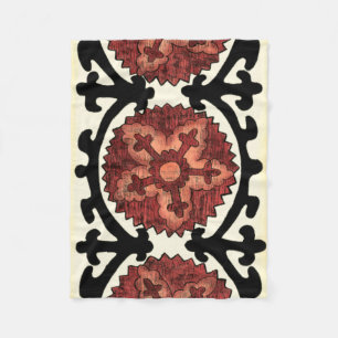Suzani Style Decoration Blumenmuster Fleecedecke