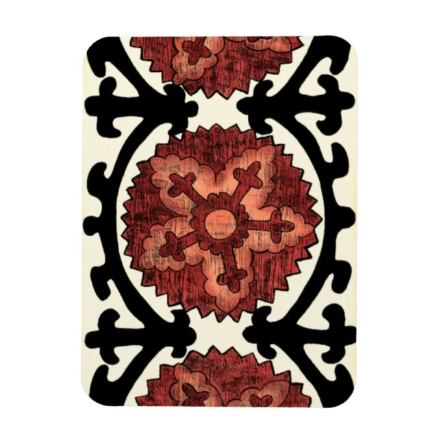 Suzani Style Decoration Blumenmuster Magnet (Vertikal)