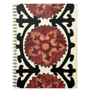Suzani Style Decoration Blumenmuster Notizblock