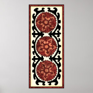 Suzani Style Decoration Blumenmuster Poster