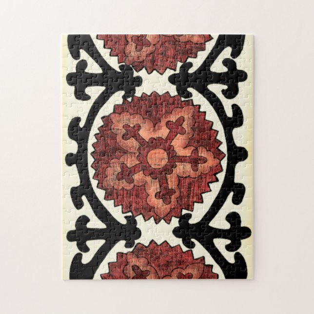 Suzani Style Decoration Blumenmuster Puzzle (Vertikal)