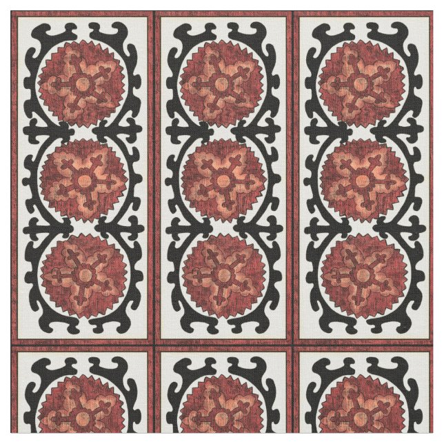 Suzani Style Decoration Blumenmuster Stoff (Nahaufnahme)