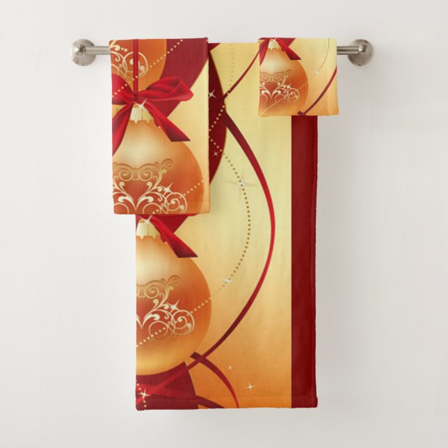 SUZANNE ELIZABETH CHRISTMAS COLLECTION BADHANDTUCH SET (Insitu)