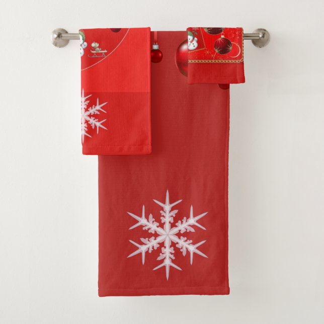 SUZANNE ELIZABETH CHRISTMAS COLLECTION BADHANDTUCH SET (Insitu)