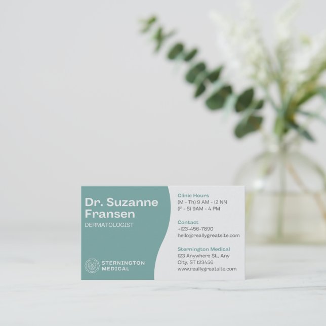 Suzanne Fransen Dermatologist Terminierungskarte Terminkarte (Stehend Vorderseite)