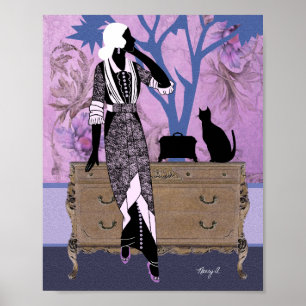 Suzanne in Lila & blau Poster