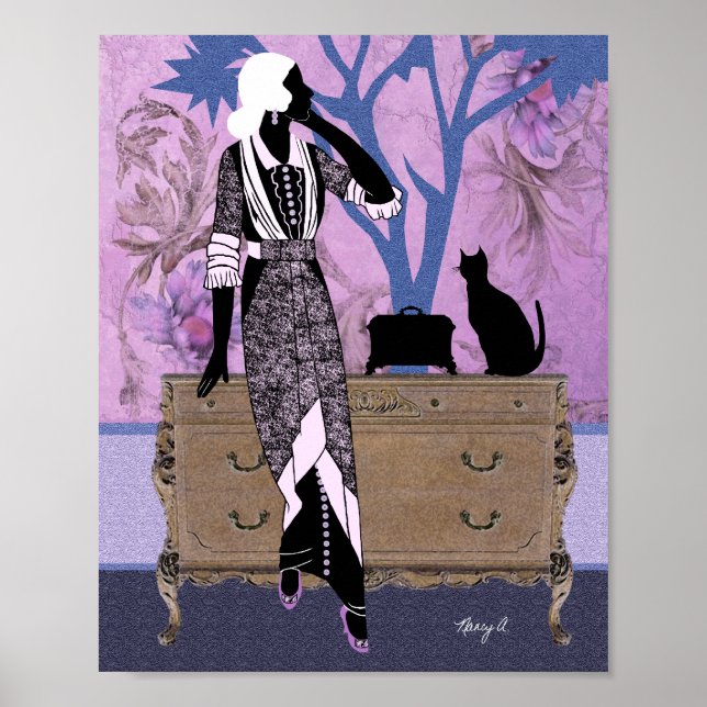 Suzanne in Lila & blau Poster (Vorne)